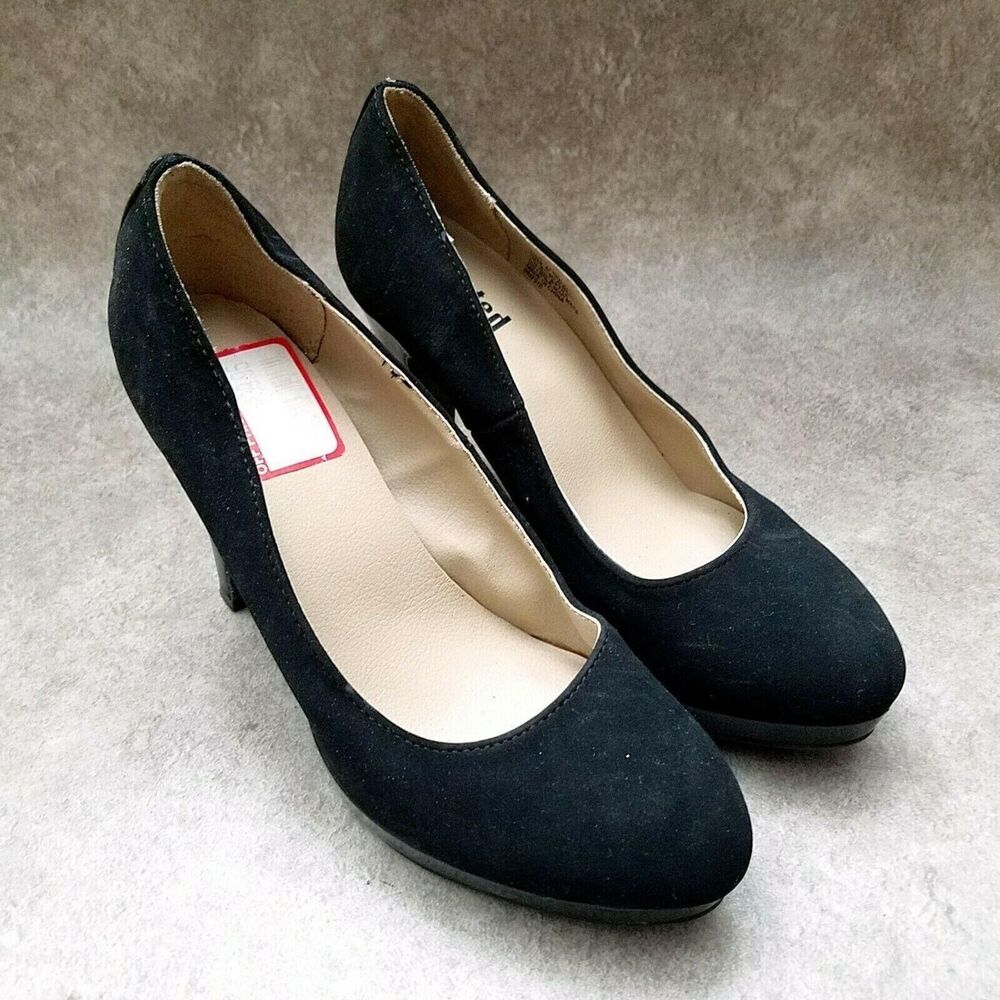 Unlisted Womens   Sz 6 M Black Slip On 4" Heels Platform Pumps